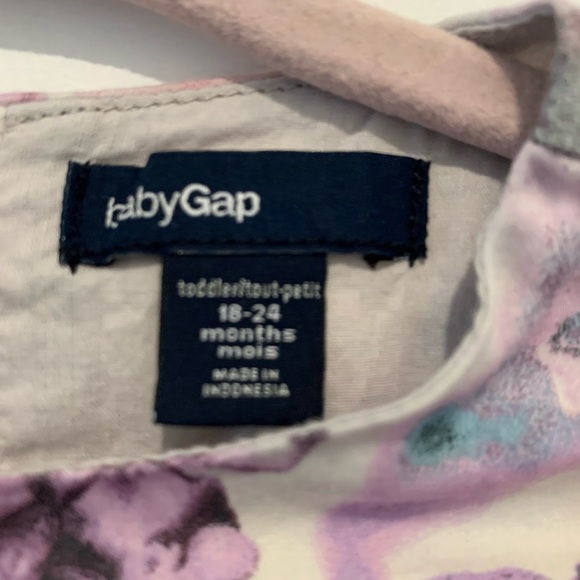 Gap purple and grey floral dress with grey bloomers. Size 18-24 months. - Picture 4 of 6